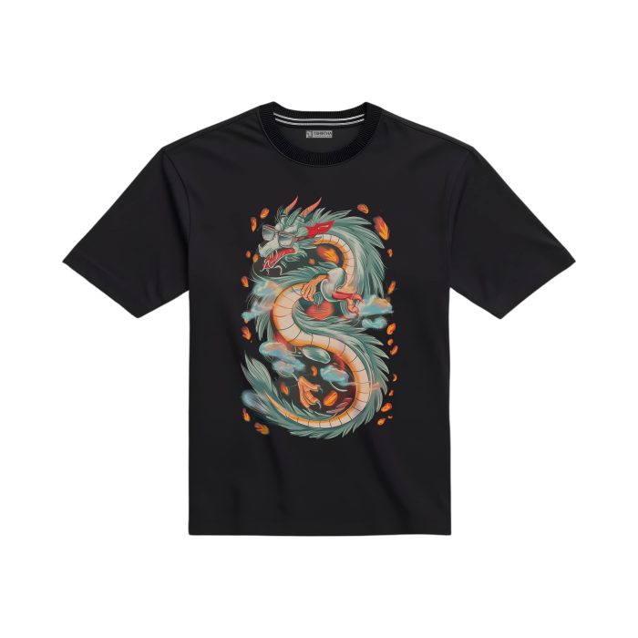 تیشرت با طرح اژدهای سبز