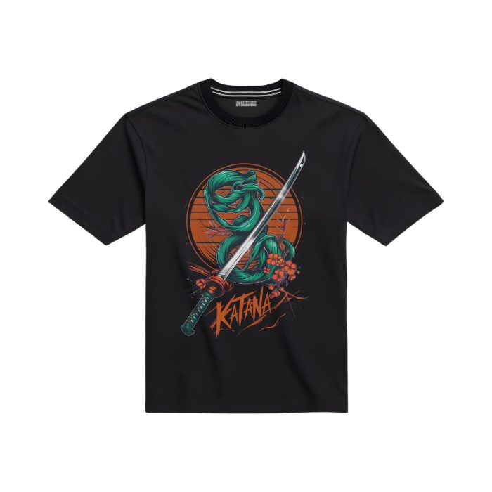 تیشرت با طرح کاتانا