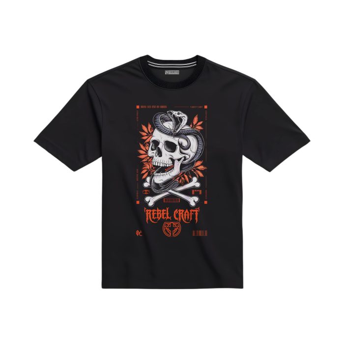 تیشرت با طرح جمجمه و مار