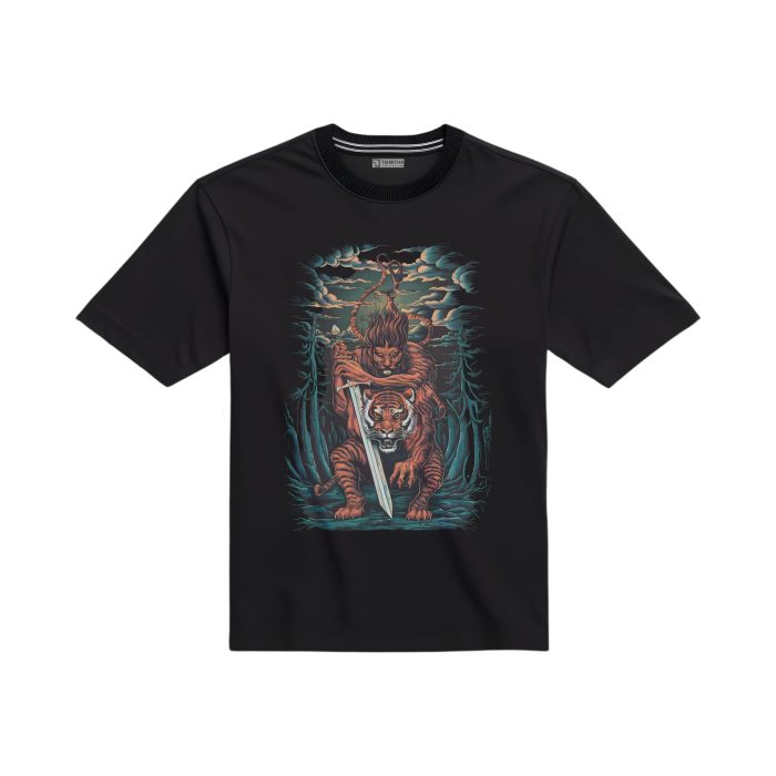 تیشرت با طرح ببر و جنگجوی ببرنما