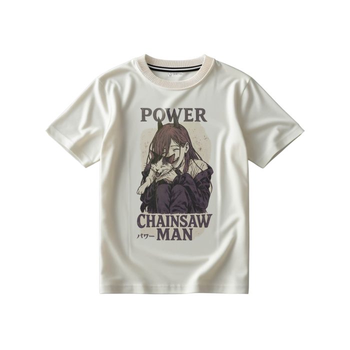 تیشرت با طرح پاور از انیمه چینسا من