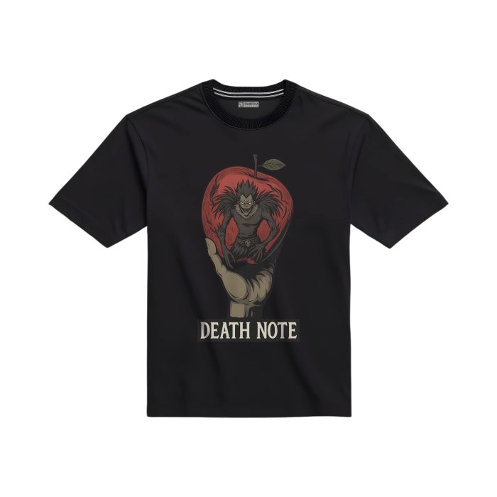 تیشرت مشکی با طرح انیمه دث نوت ریوک