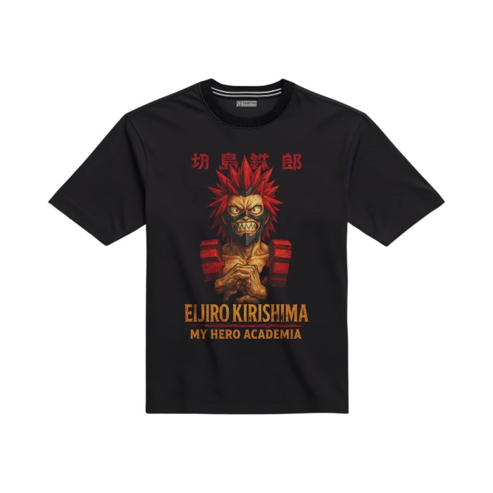تیشرت مشکی با طرح انیمه مای هیرو آکادمیا ایجیرو کیریشیما