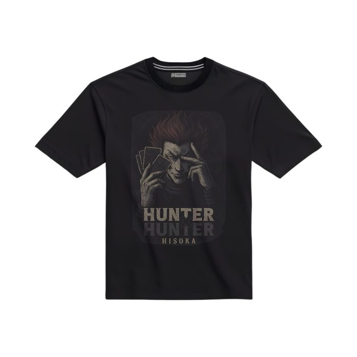 تیشرت مشکی با طرح هیسوکا تاریک از انیمه هانتر x هانتر