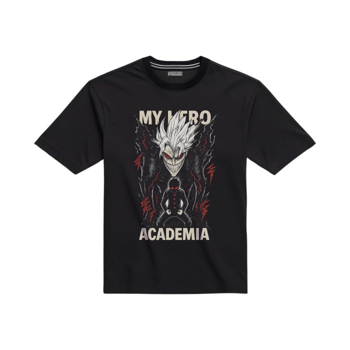 تیشرت مشکی با طرح انیمه مای هیرو آکادمیا