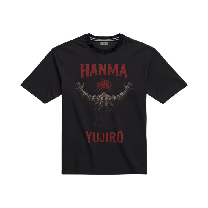 تیشرت مشکی با طرح یو جیرو هانما از انیمه باکی تیشرت مشکی با طرح یو جیرو هانما از انیمه باکی