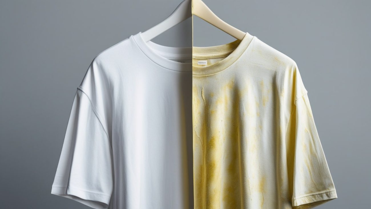 زرد شدن تیشرت سفید